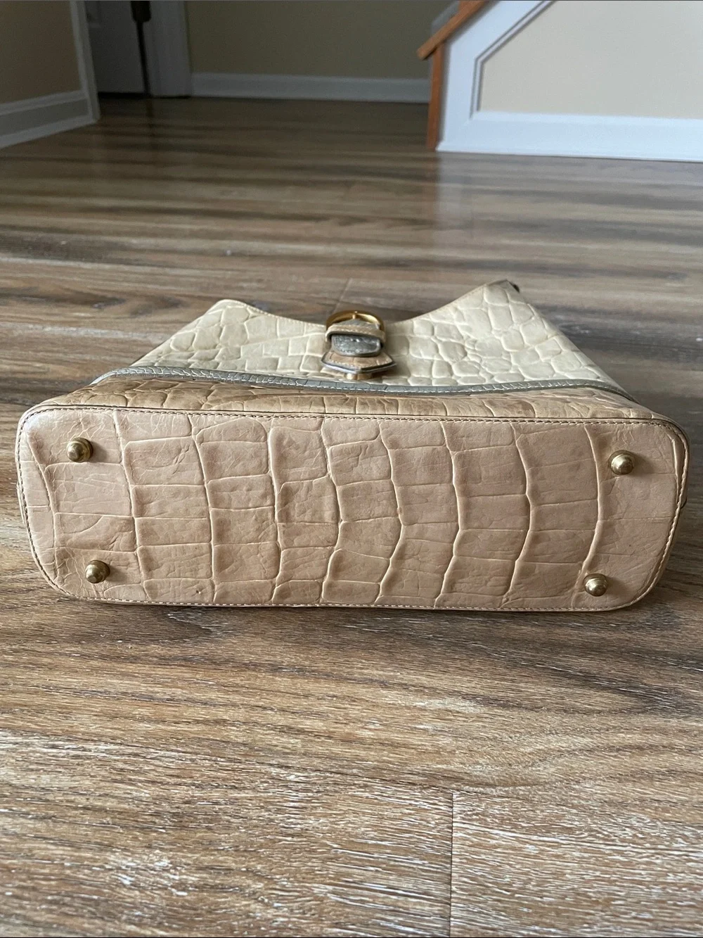 Brahmin Kendall Tri Color Cream Hobo Shoulder Bag